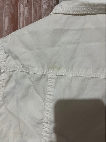 L/ Beyaz crop kot ceket - Görsel 5