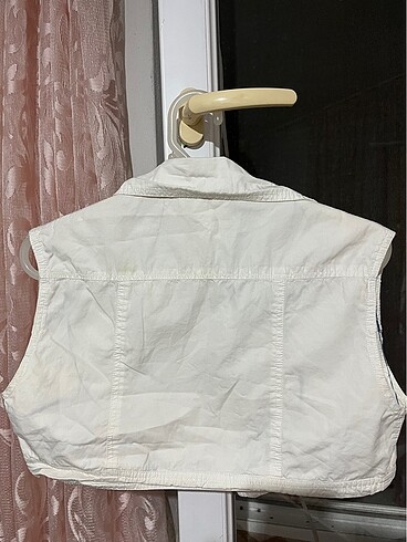 l Beden beyaz Renk L/ Beyaz crop kot ceket