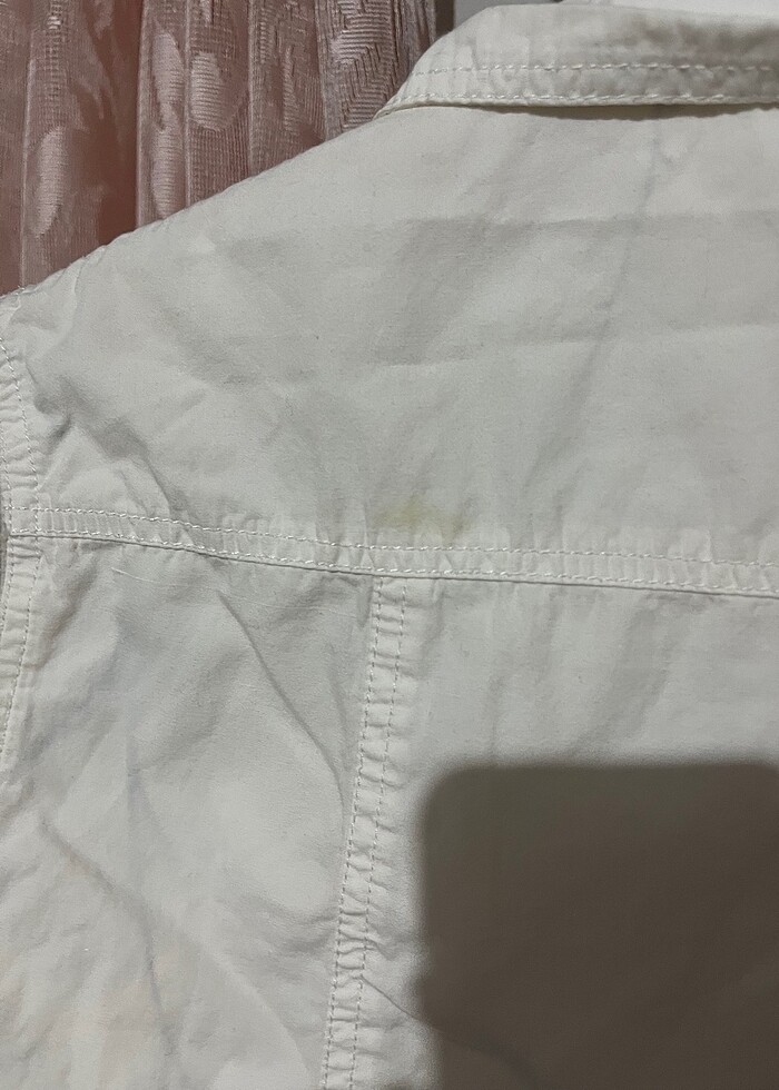 L/ Beyaz crop kot ceket - Görsel 5