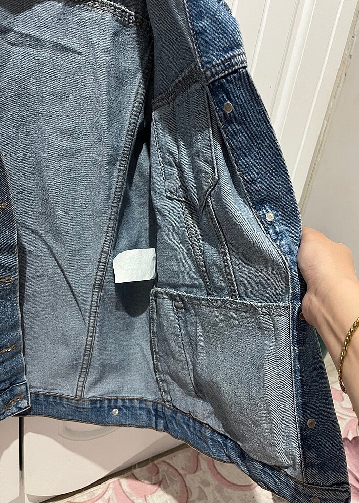 M/ Mavi kot ceket - Görsel 4