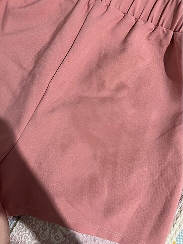 S/ Toz pembe aksesuar detaylı şort etek - Görsel 5