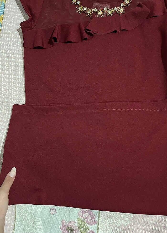 Xl/ Bordo  elbise - Görsel 4