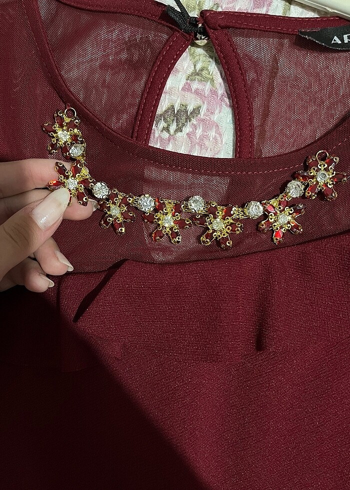 Xl/ Bordo  elbise - Görsel 2