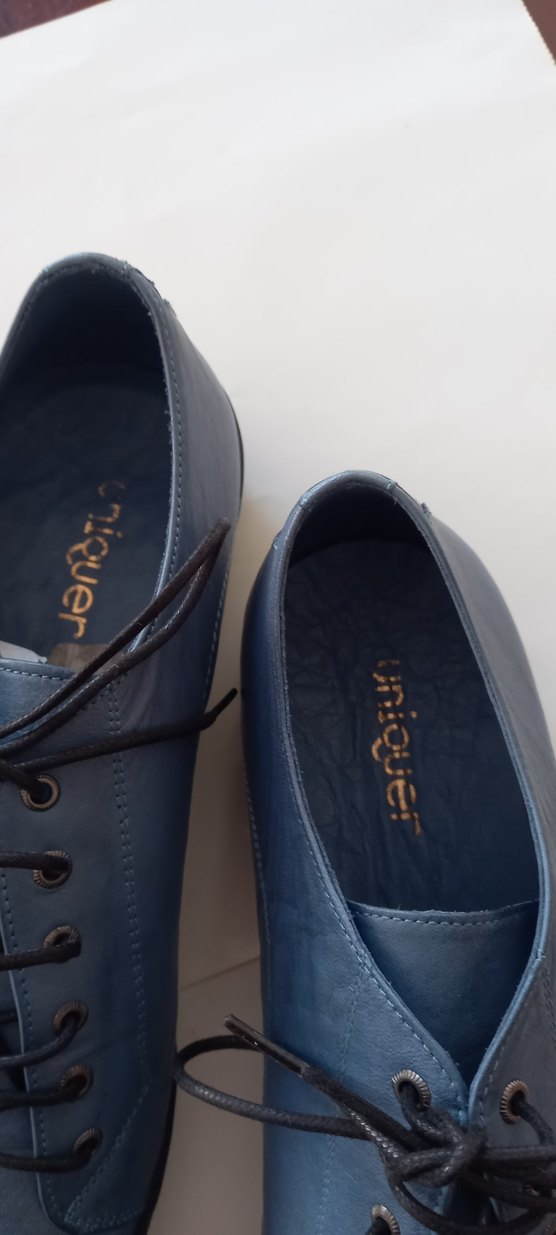 Mavi Deri Ayakkabı - Görsel 4