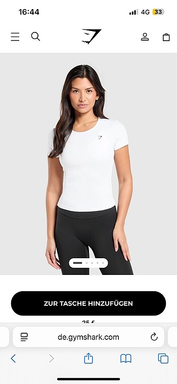 s Beden Gymshark Training Baby Tee