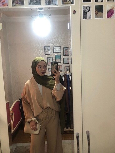 Krem kimono takım
