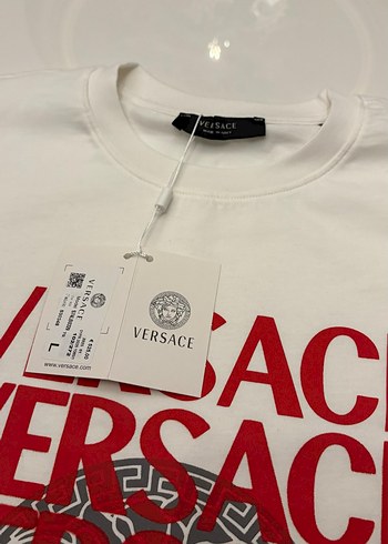 Versace Beyaz Erkek Streetwear Tişört her beden mevcuttur