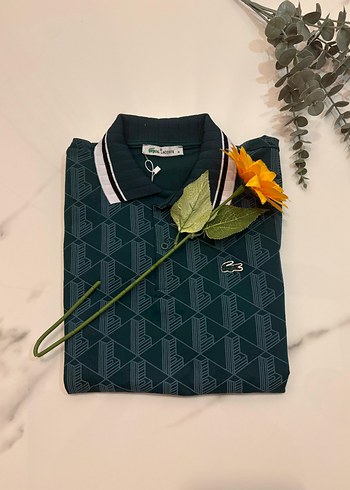 Yeşil işlemeli kısa Kollu lacoste Polo Tişört