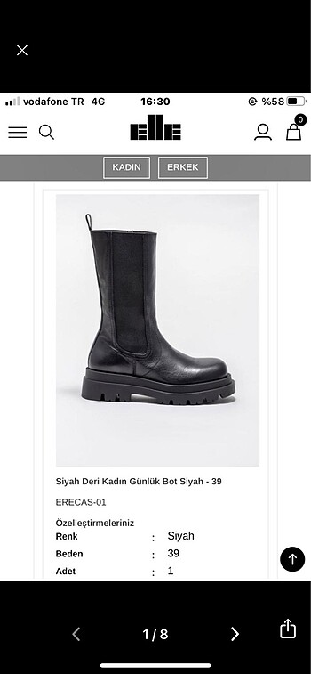 Elle Gerçek Hakiki Deri Çizme Uzun Bot