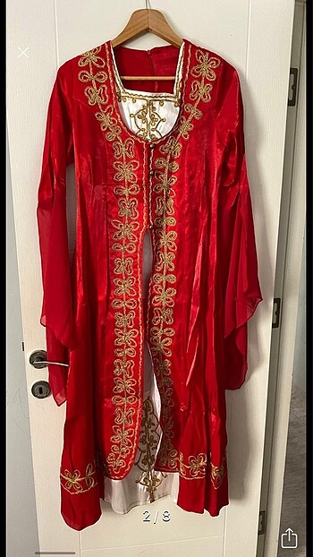 Alfabeta Altın İşlemeli Desenli Beyaz Kına Elbisesi Tül Bindallı Kaftan