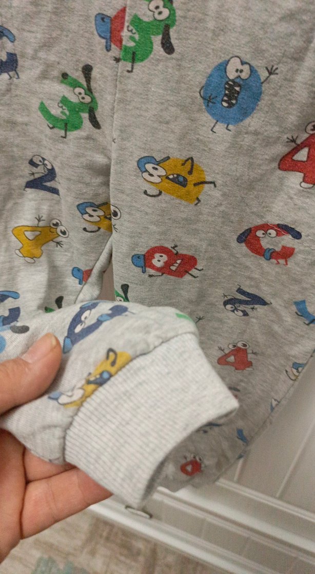 Düğmeli Gri Baskılı Erkek Çocuk Eşofman Altı - Görsel 4