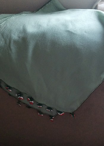 Volanlı Yeşil Bohem Kadın Fuları - Görsel 2