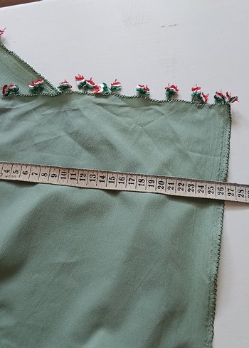 Volanlı Yeşil Bohem Kadın Fuları - Görsel 3