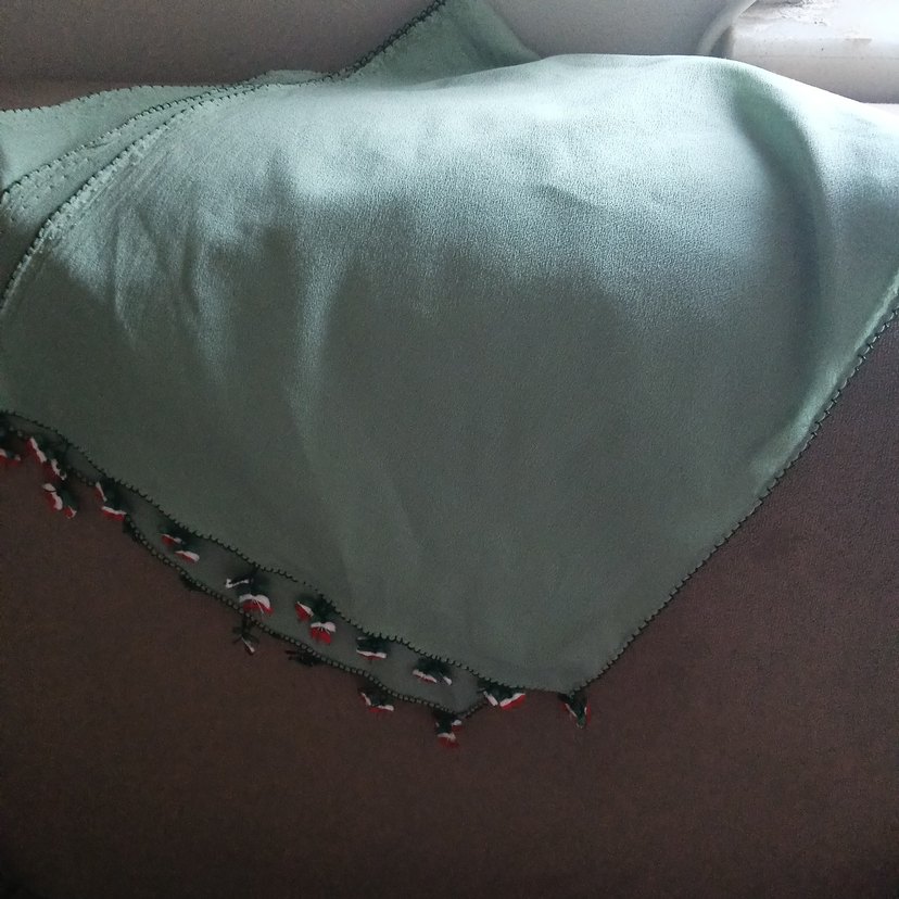 Volanlı Yeşil Bohem Kadın Fuları - Görsel 2