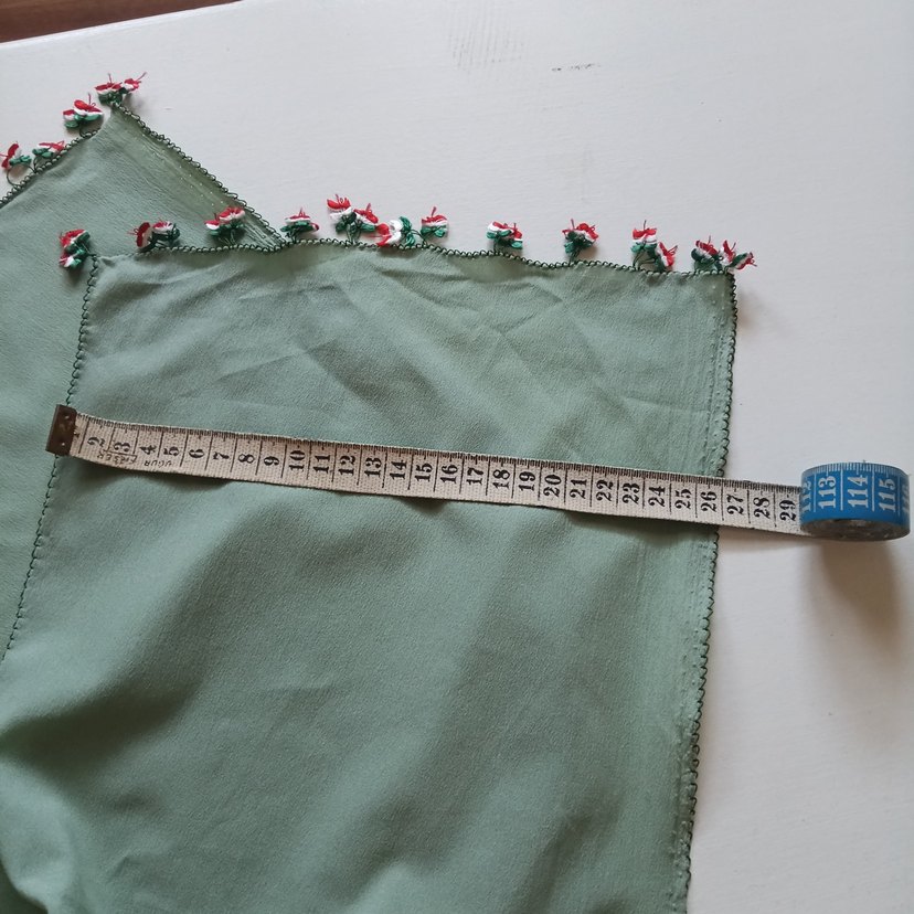 Volanlı Yeşil Bohem Kadın Fuları - Görsel 3