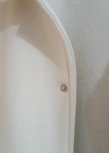 Düğmeli Beyaz Kadın Polar Ceket - Görsel 2