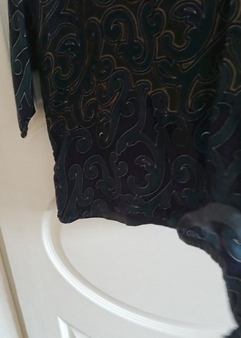 Desenli Mavi Kadın Bluz - Görsel 4