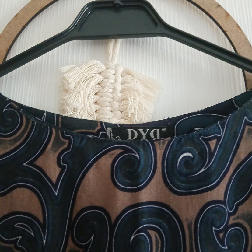 Desenli Mavi Kadın Bluz - Görsel 2