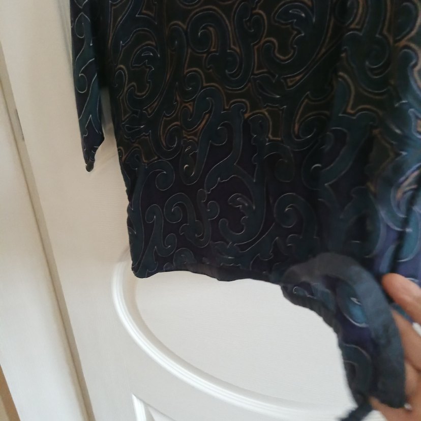 Desenli Mavi Kadın Bluz - Görsel 4