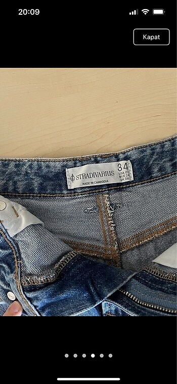 34 Beden mavi Renk Stradivarius Kot Şort