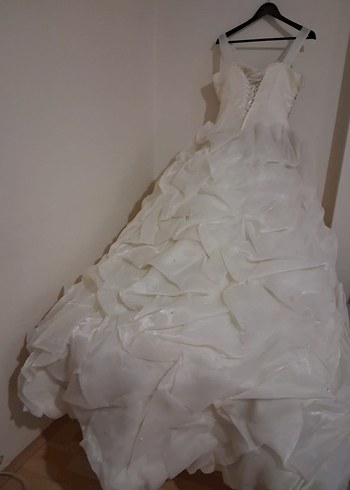 Beyaz Straplez Prenses Gelinlik - Görsel 6