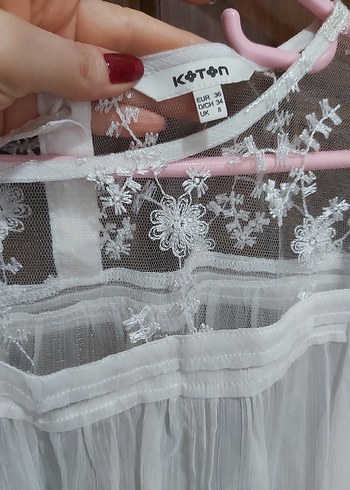 Dantel Detaylı Beyaz Bohem Uzun Kollu Bluz - Görsel 3