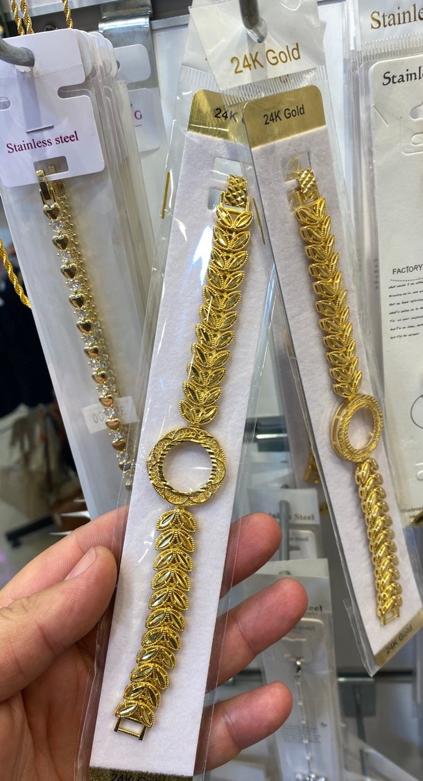 24K Altın kaplama çelik bileklik - Görsel 2