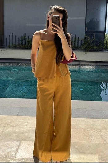Zara Orijinal Tensel Kumaş Askılı Takım