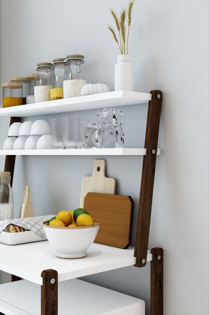 Diger Beyaz mutfak Rafı 74x40x88 cm - Görsel 2