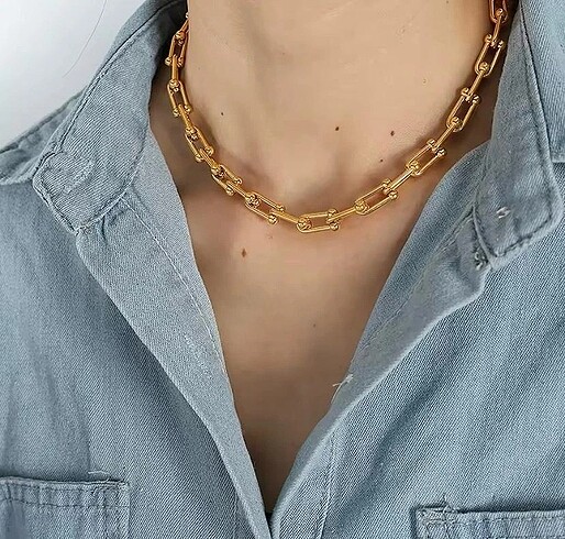 unpec | TİFFANY MODEL GOLD KOLYE KADIN