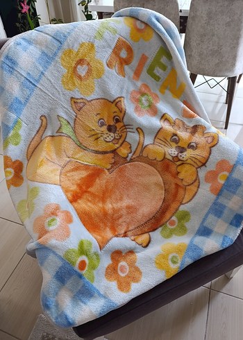 Pastel Renkli Baskılı Çocuk Battaniyesi