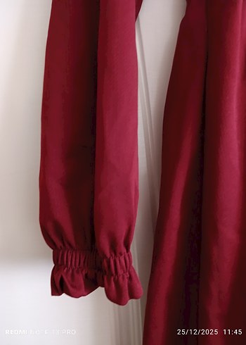 Bordo Kadın Uzun Kollu Tunik - Görsel 3