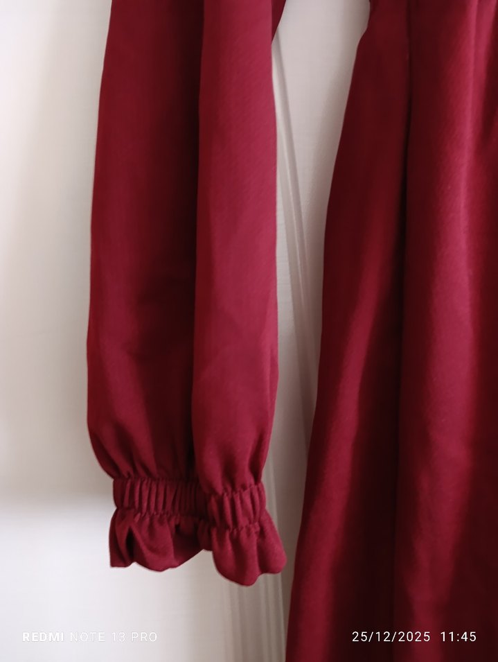 Bordo Kadın Uzun Kollu Tunik - Görsel 3