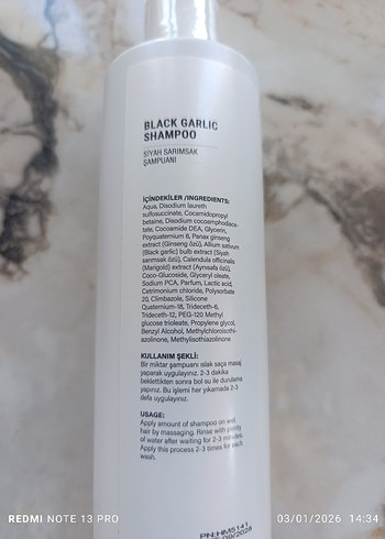 Hommy Siyah Sarımsak Şampuanı 400 ml - Görsel 3
