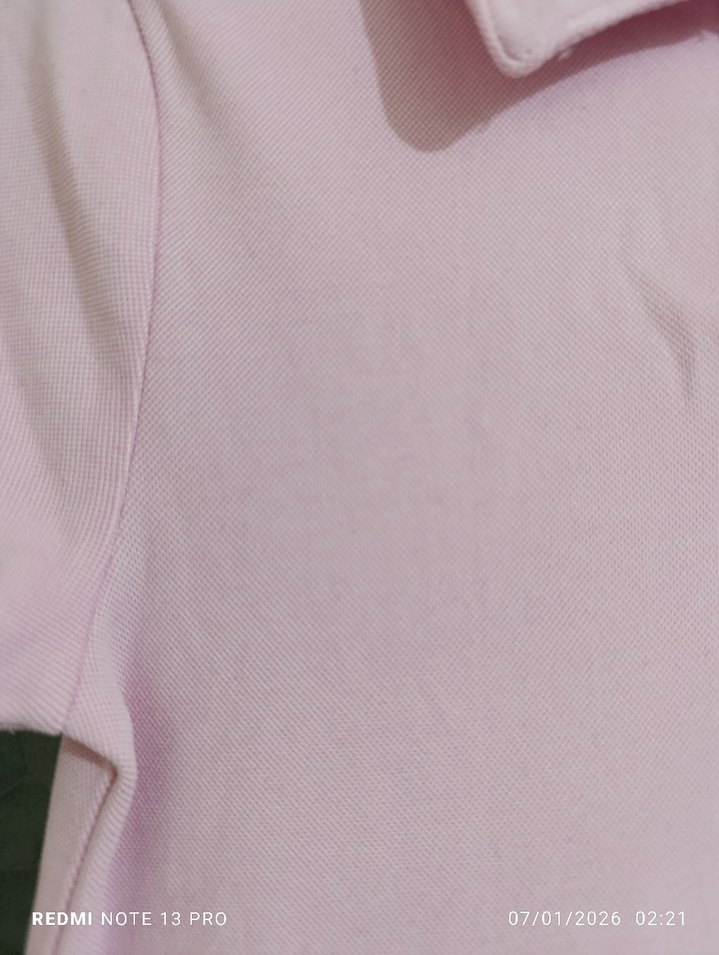 Kız Çocuk Pembe Polo Yaka Tişört Elbise - Görsel 3