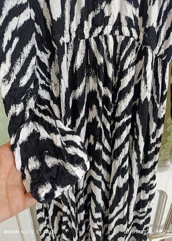 Zebra Desenli Uzun Bohem Elbise - Görsel 5
