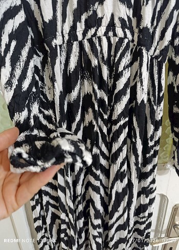 Zebra Desenli Uzun Bohem Elbise - Görsel 4