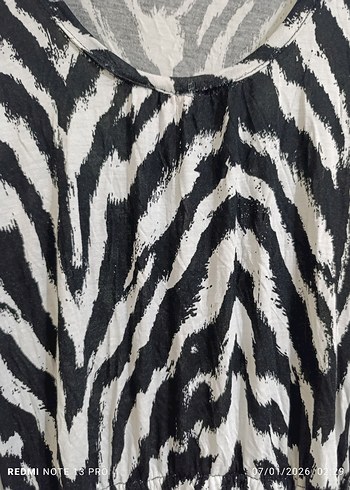 Zebra Desenli Uzun Bohem Elbise - Görsel 7