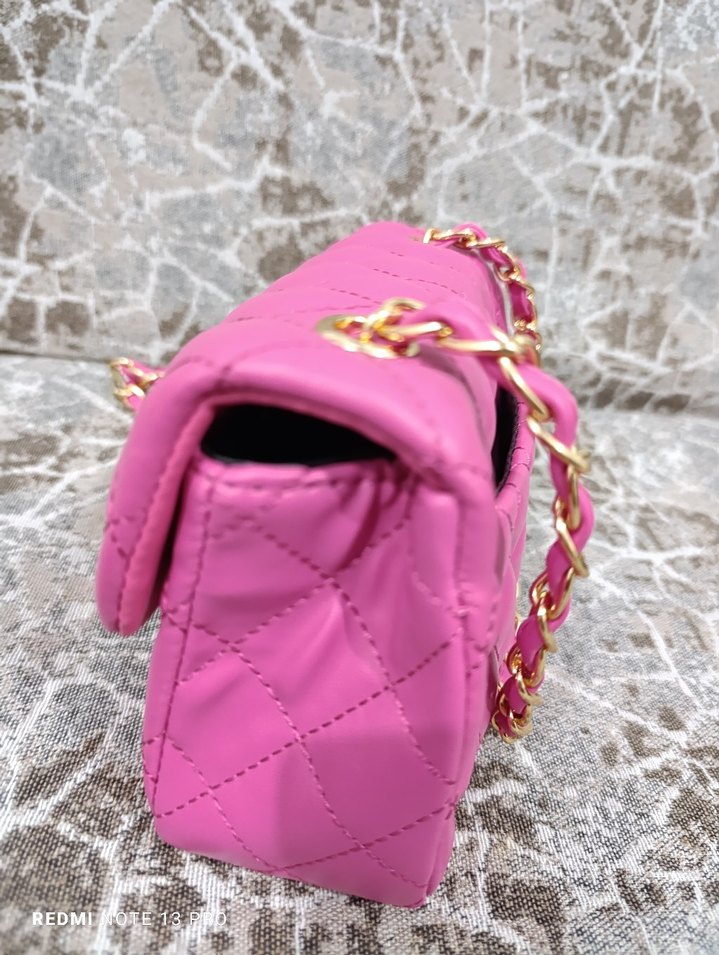 Chanel Pembe Deri Kadın Çanta - Görsel 5