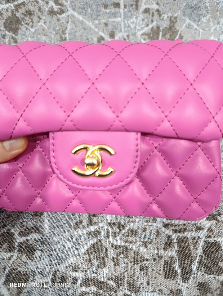 Chanel Pembe Deri Kadın Çanta - Görsel 4