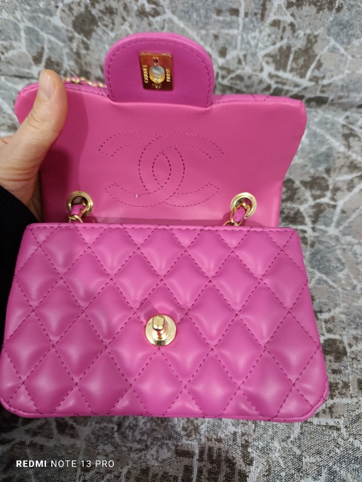 Chanel Pembe Deri Kadın Çanta - Görsel 2