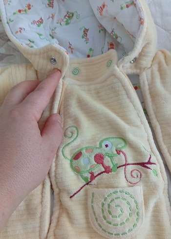 Nakışlı Fermuarlı bebek Tulumu .hem kıza hem erkeğe olur - Görsel 4
