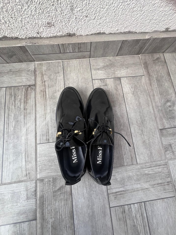 Siyah Rugan Kadın Oxford Stiletto Miss F marka (Flodan alındı) - Görsel 2