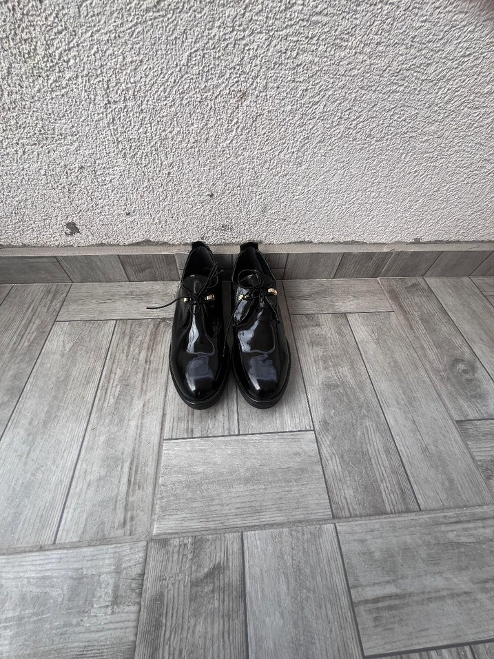 Siyah Rugan Kadın Oxford Stiletto Miss F marka (Flodan alındı) - Görsel 3