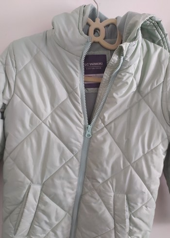 Kız Çocuk Su Yeşili Fermuarlı Mont - Görsel 4