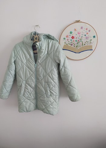 Kız Çocuk Su Yeşili Fermuarlı Mont - Görsel 2