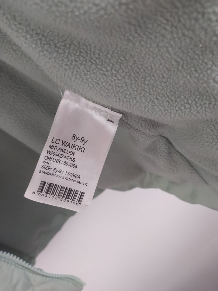 Kız Çocuk Su Yeşili Fermuarlı Mont - Görsel 5