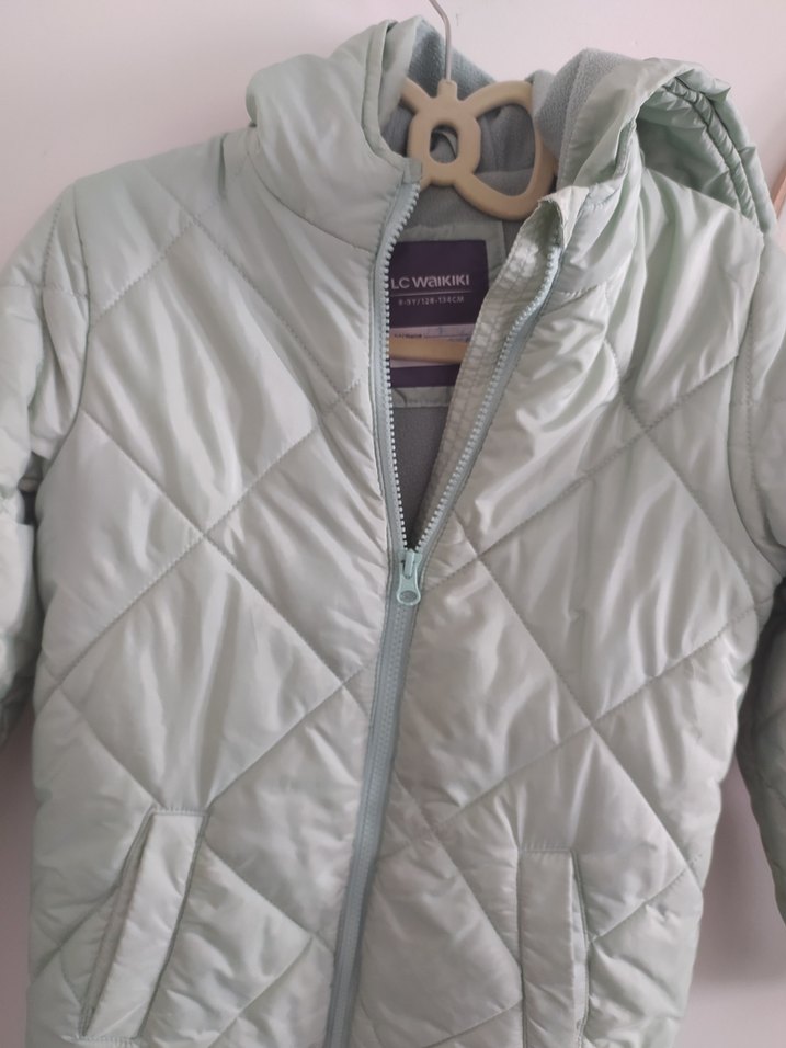 Kız Çocuk Su Yeşili Fermuarlı Mont - Görsel 4