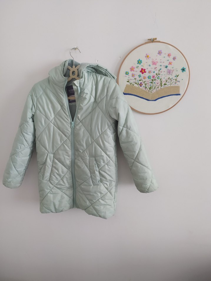 Kız Çocuk Su Yeşili Fermuarlı Mont - Görsel 2