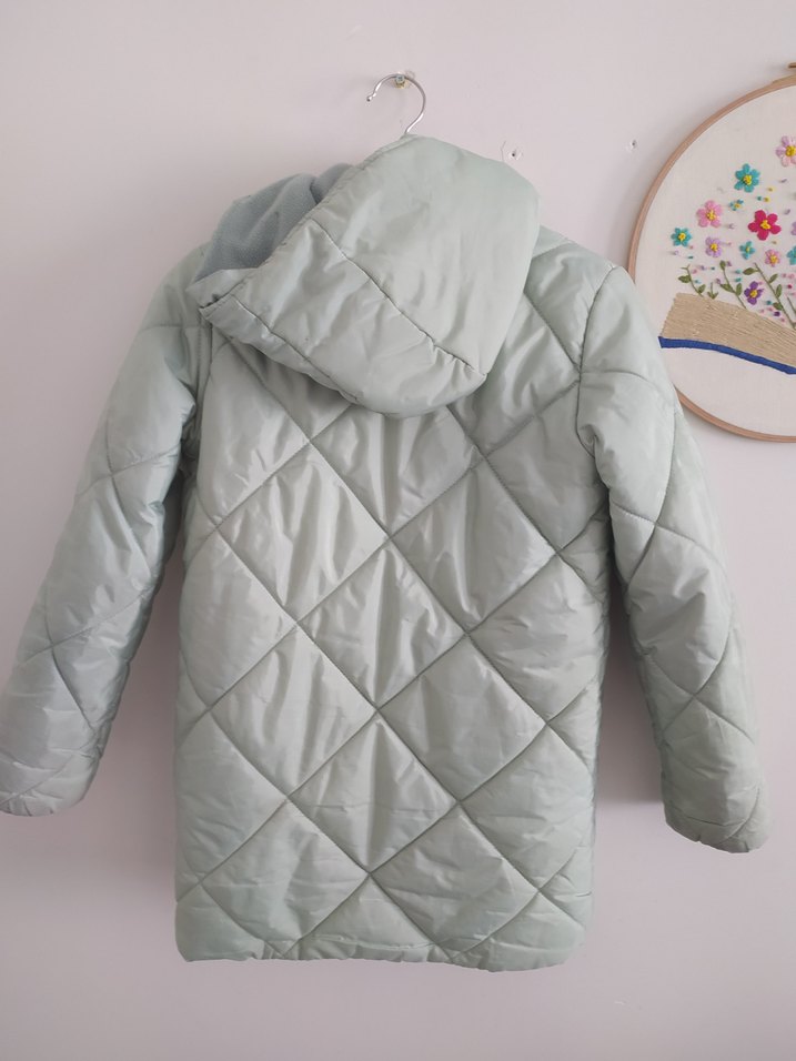 Kız Çocuk Su Yeşili Fermuarlı Mont - Görsel 3